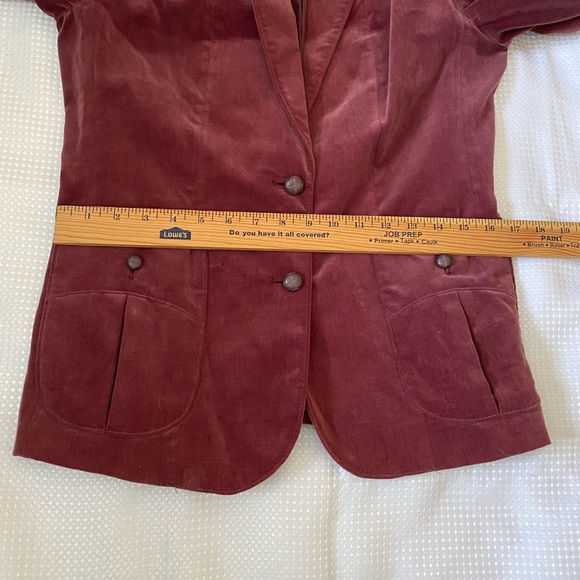 Vintage "Changing Scene" Women's Velvet Blazer Burgundy / Wine/ plum size M - Picture 6 of 13